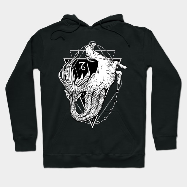 Mermaid goat / Capricorn Hoodie by Von Kowen